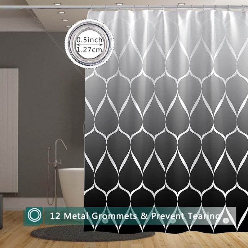 jssablo Shower Curtain Liner, 100% Waterproof Peva Shower Curtains with 3 Duty Heavy Bottom Magnets and 12 Rust Proof Grommets, 72x72 Weighted Shower Liner for Shower Stall, Bathtubs - Image 2